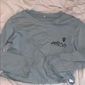 light blue cropped long sleeve